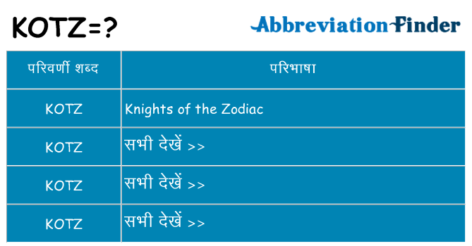 kotz का क्या अर्थ है