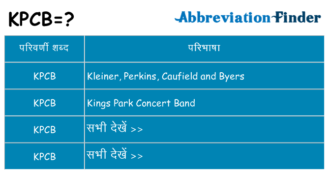 kpcb का क्या अर्थ है