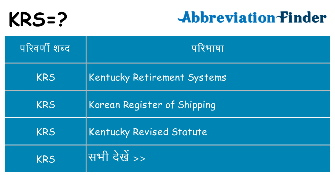 krs का क्या अर्थ है