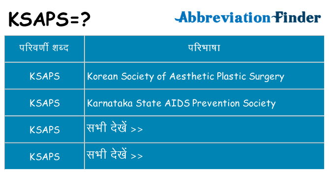 ksaps का क्या अर्थ है