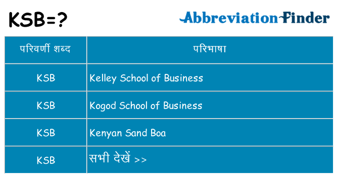 ksb का क्या अर्थ है