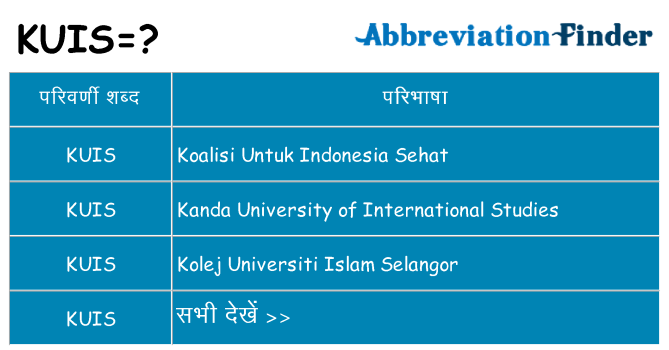 kuis का क्या अर्थ है