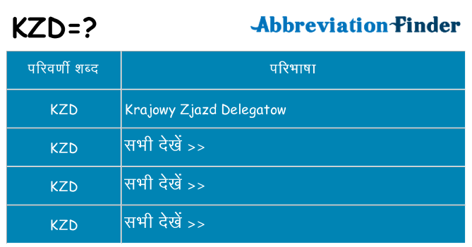 kzd का क्या अर्थ है