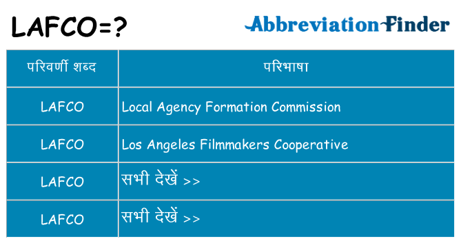 lafco का क्या अर्थ है