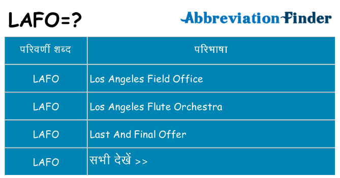 lafo का क्या अर्थ है