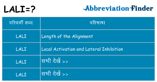 lali का क्या अर्थ है