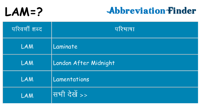 lam का क्या अर्थ है