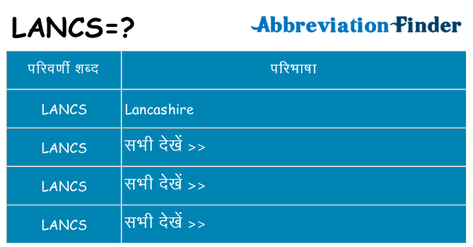 lancs का क्या अर्थ है