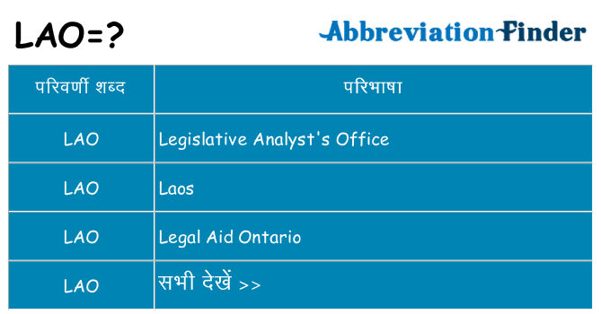 lao का क्या अर्थ है