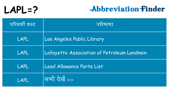 lapl का क्या अर्थ है