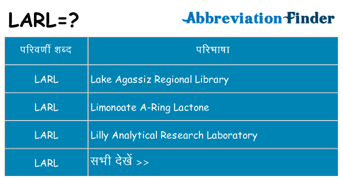 larl का क्या अर्थ है