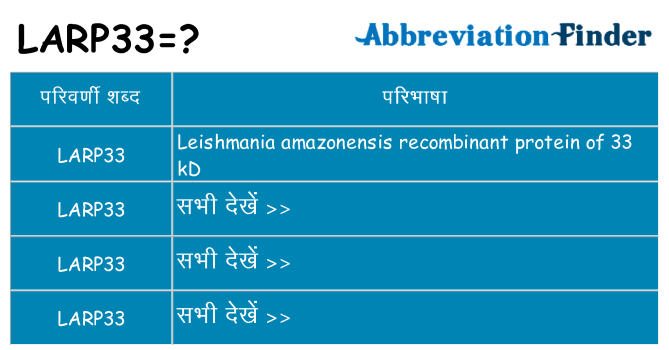 larp33 का क्या अर्थ है
