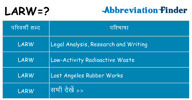 larw का क्या अर्थ है