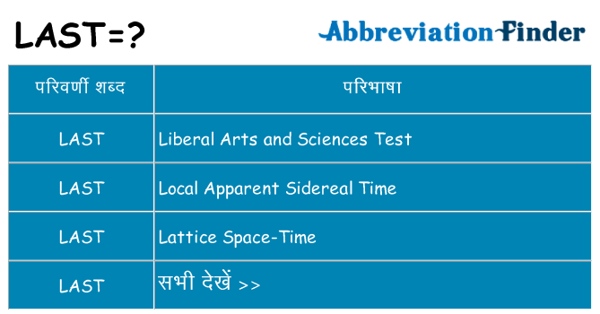 last का क्या अर्थ है