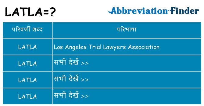 latla का क्या अर्थ है