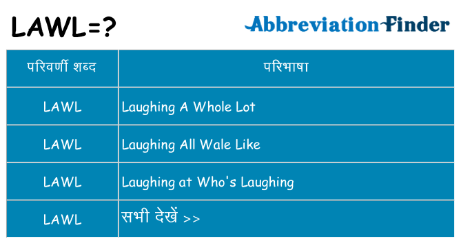 lawl का क्या अर्थ है
