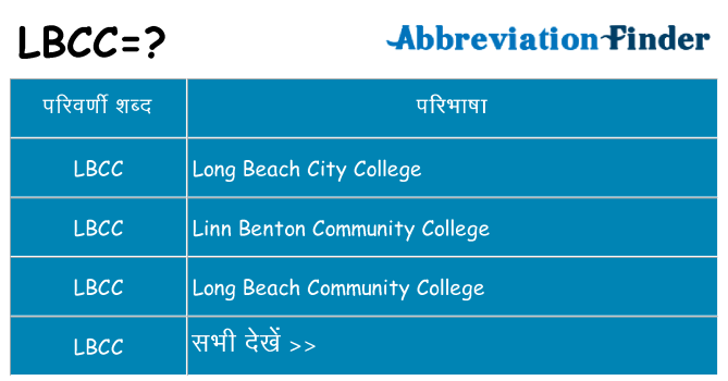 lbcc का क्या अर्थ है
