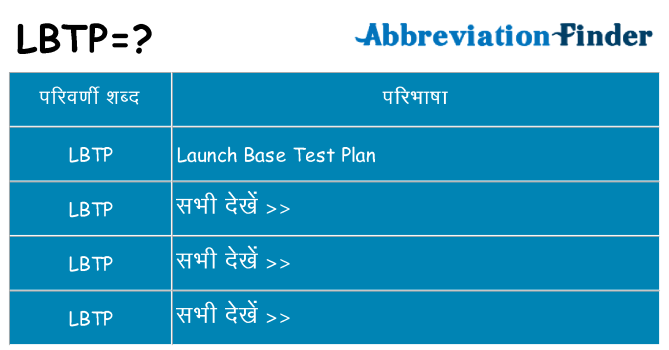 lbtp का क्या अर्थ है