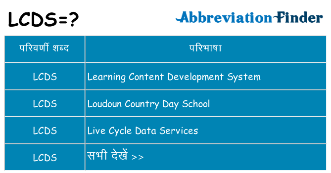 lcds का क्या अर्थ है