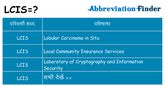 lcis का क्या अर्थ है