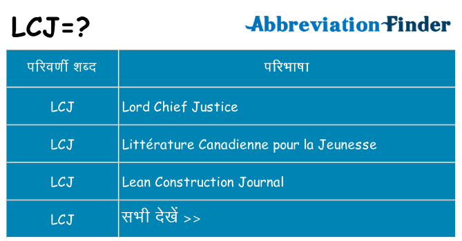 lcj का क्या अर्थ है