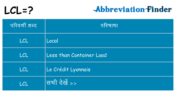 lcl का क्या अर्थ है