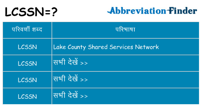 lcssn का क्या अर्थ है