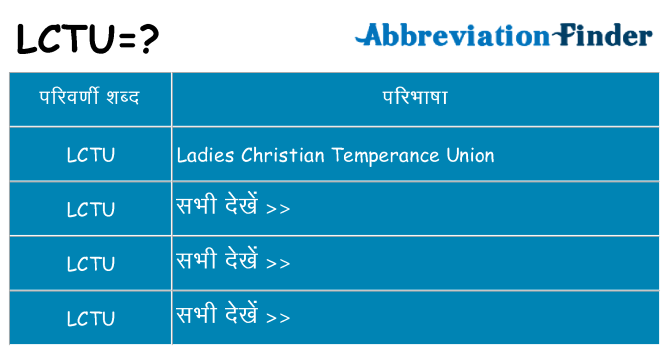 lctu का क्या अर्थ है