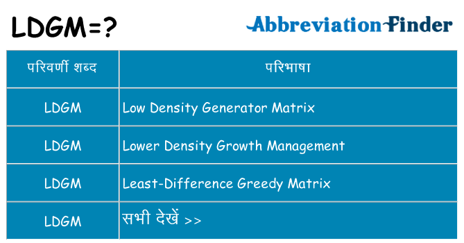 ldgm का क्या अर्थ है