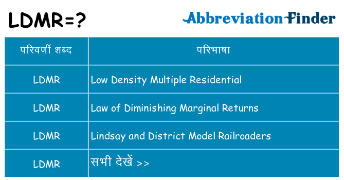 ldmr का क्या अर्थ है