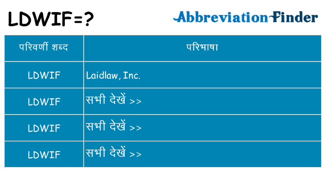 ldwif का क्या अर्थ है
