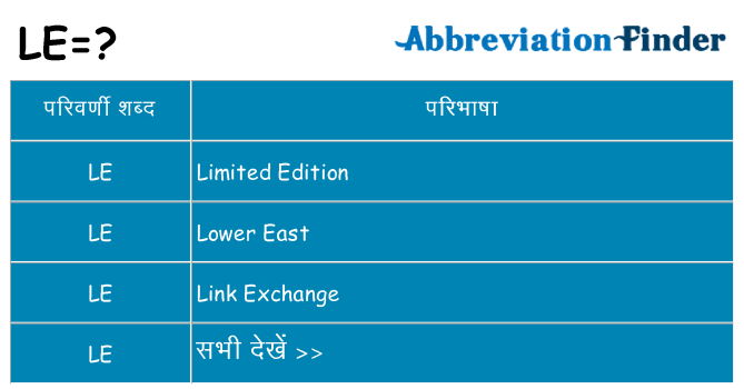 le का क्या अर्थ है