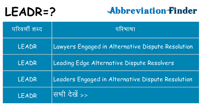 leadr का क्या अर्थ है
