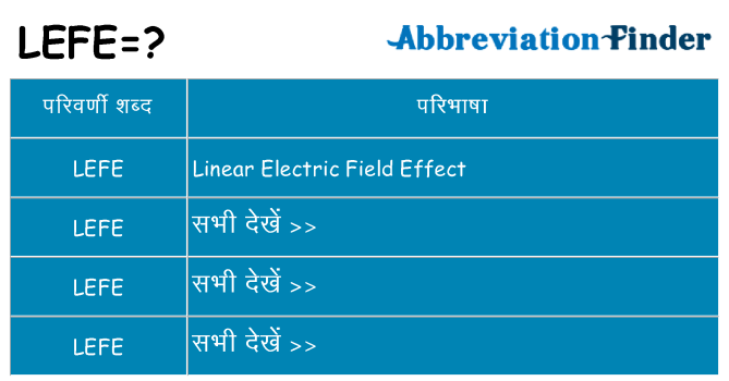 lefe का क्या अर्थ है