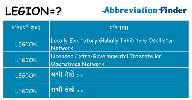 legion का क्या अर्थ है
