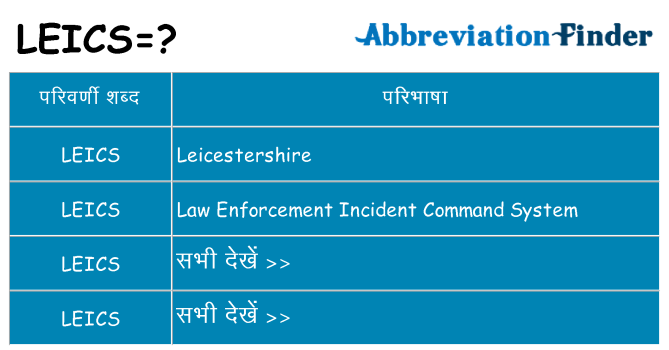 leics का क्या अर्थ है