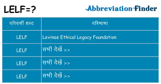 lelf का क्या अर्थ है