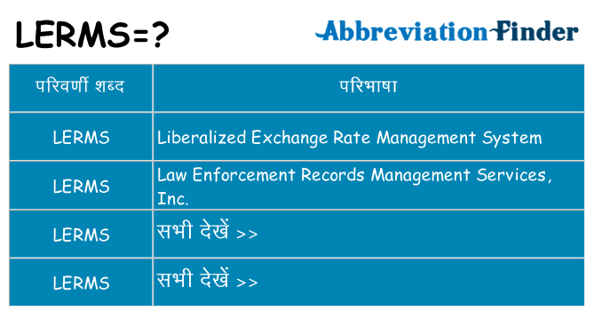 lerms का क्या अर्थ है
