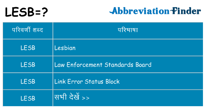 lesb का क्या अर्थ है
