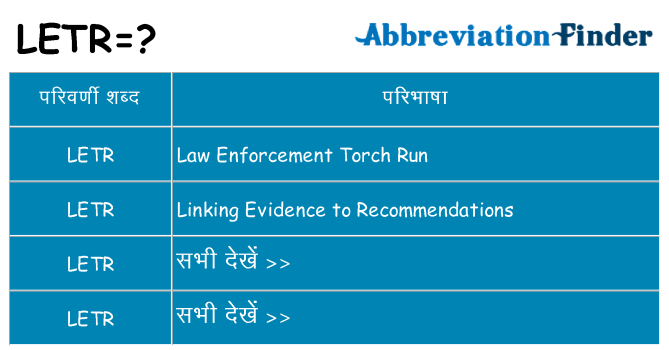 letr का क्या अर्थ है