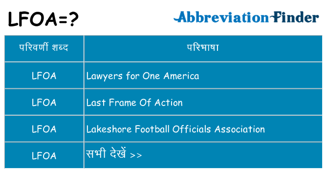 lfoa का क्या अर्थ है