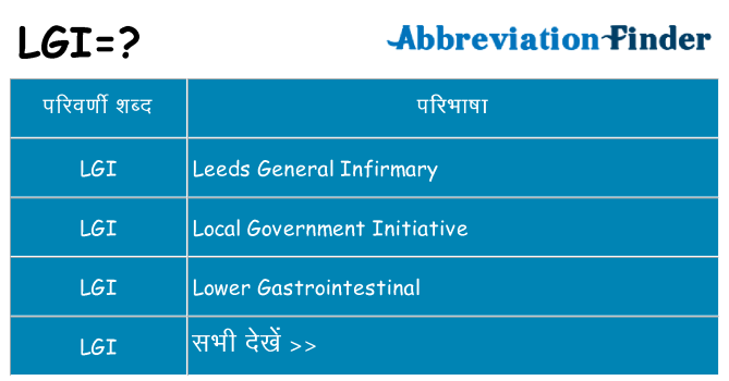 lgi का क्या अर्थ है