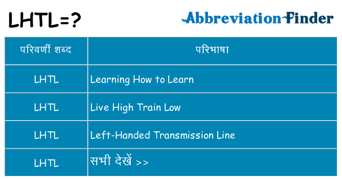 lhtl का क्या अर्थ है