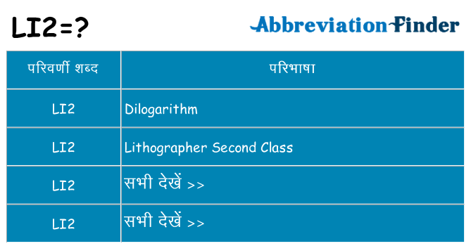 li2 का क्या अर्थ है