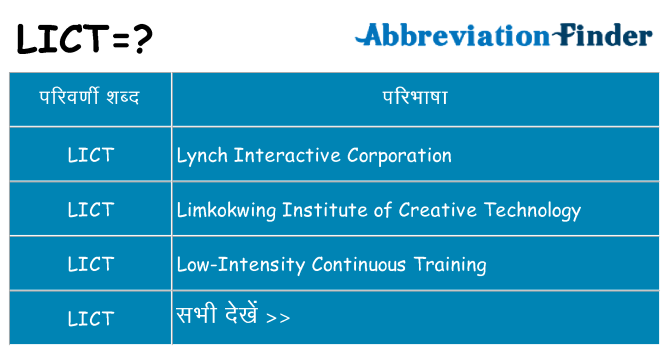 lict का क्या अर्थ है