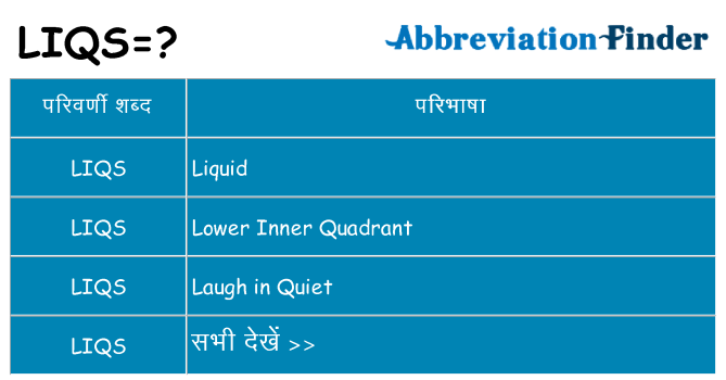 liqs का क्या अर्थ है