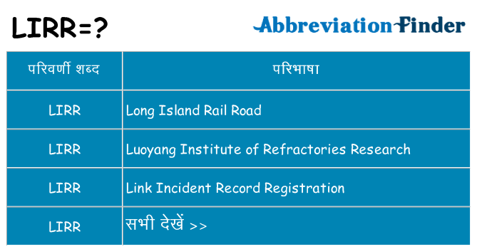 lirr का क्या अर्थ है