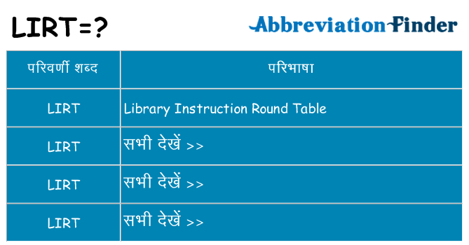 lirt का क्या अर्थ है