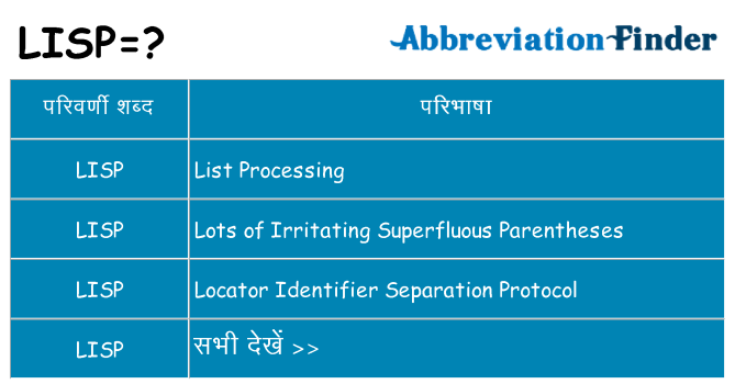 lisp का क्या अर्थ है