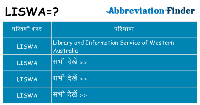 liswa का क्या अर्थ है